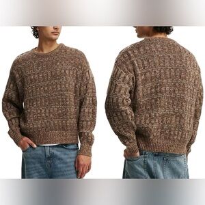 NWT Cotton On Men’s Garage Knit Sweater in Taupe Pattern - M